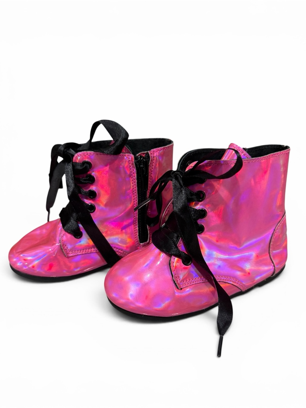 Spellbound Soles Metallic Pink Holographic Boots Toddler Size 9 Alternative Goth